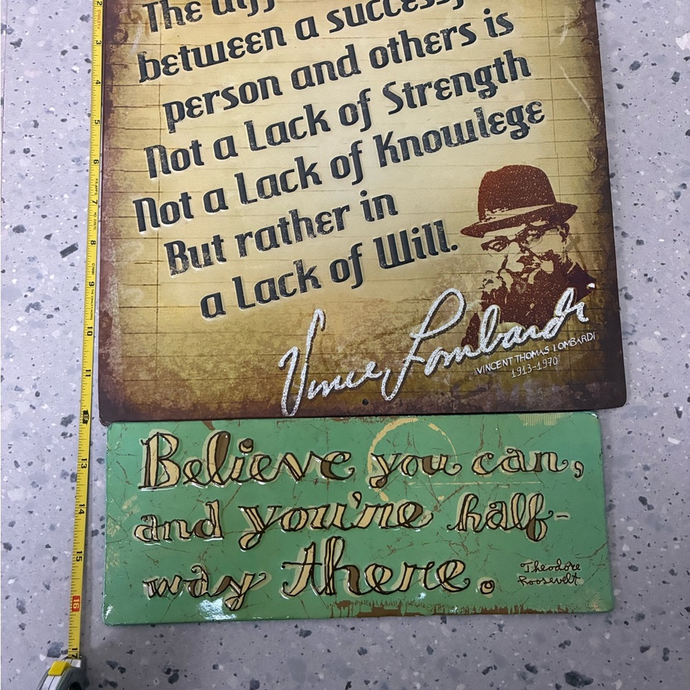 Inspirational Quote Metal Signs